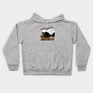 Honey Badger Meme, dark text Kids Hoodie